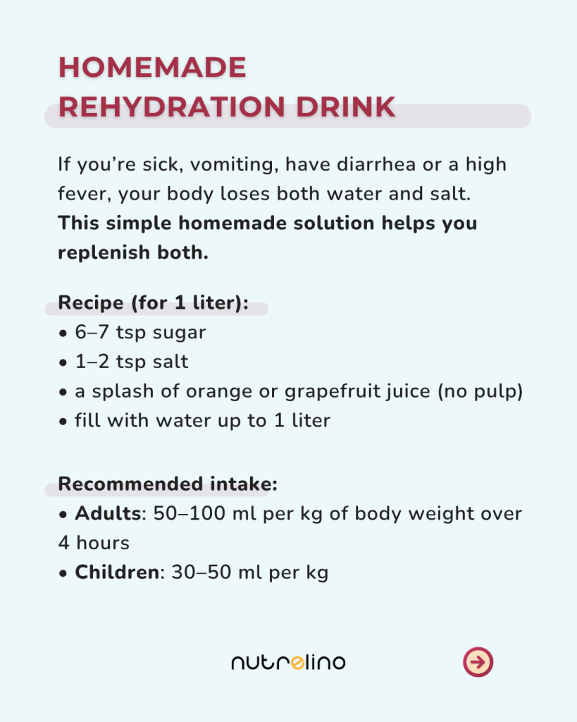 Homemade rehydration drink recipe – simple and effective